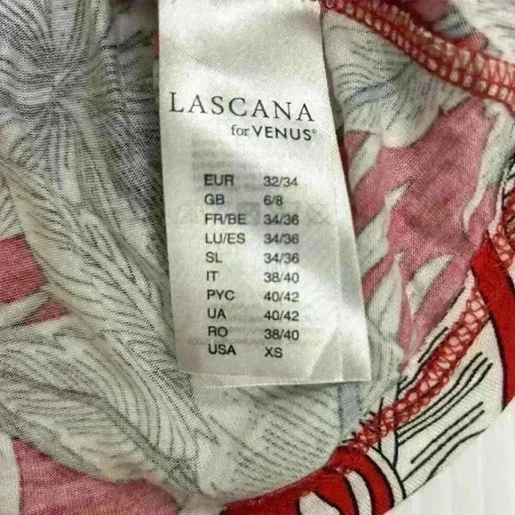 Lascana for Venus Womens XS Red White Floral Cold Shoulder Tunic Flutter Sleeve - Picture 6 of 10